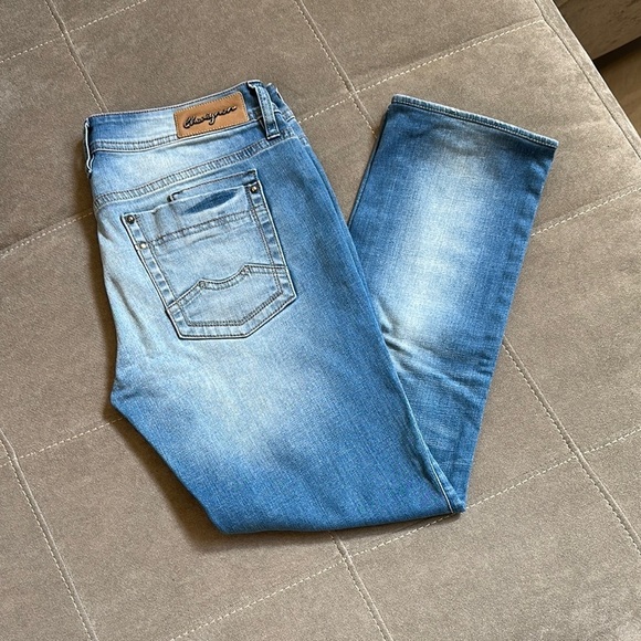 Blue Skinny Jeans with Gradient Fading - Picture 5 of 11